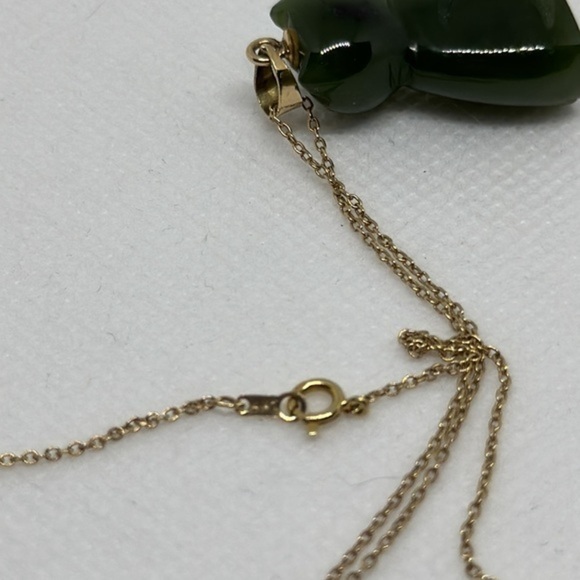 14k real solid gold jade lucky cat‎ - Picture 14 of 14
